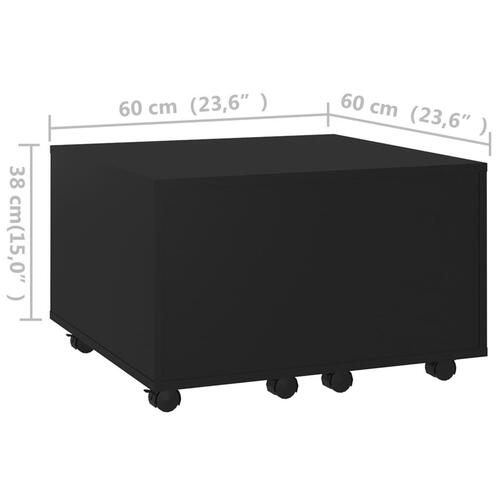 Sofabord 60x60x38 cm konstrueret træ sort