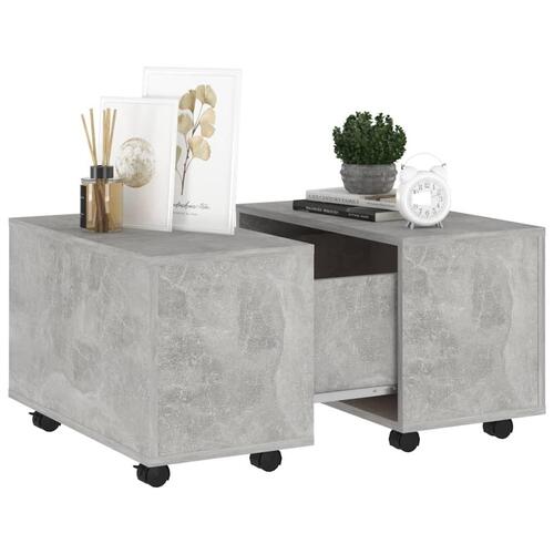 Sofabord 60x60x38 cm konstrueret træ betongrå