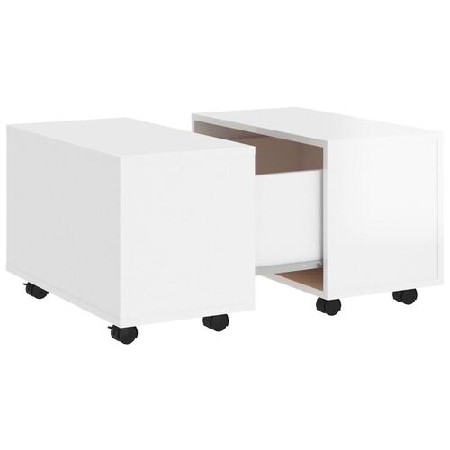 Sofabord 60x60x38 cm spånplade hvid højglans