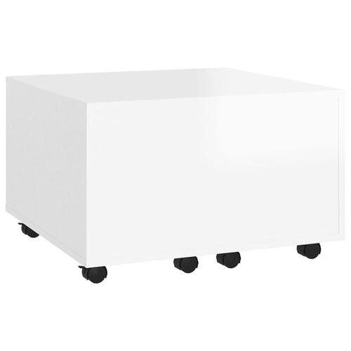 Sofabord 60x60x38 cm konstrueret træ hvid højglans