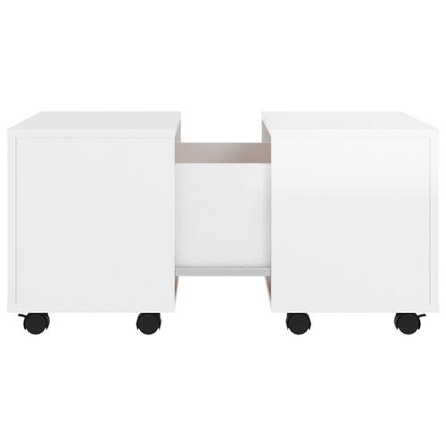 Sofabord 60x60x38 cm konstrueret træ hvid højglans