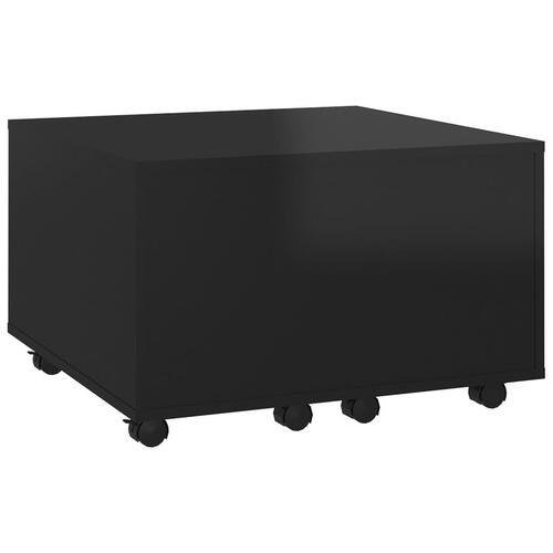 Sofabord 60x60x38 cm konstrueret træ sort højglans