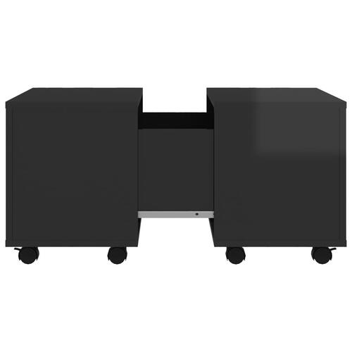 Sofabord 60x60x38 cm konstrueret træ sort højglans