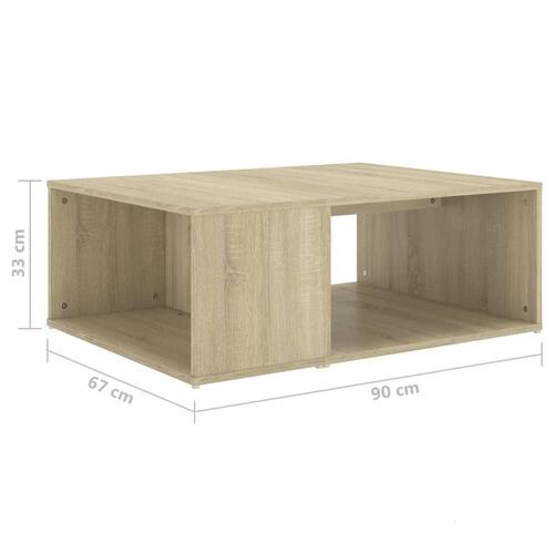 Sofabord 90x67x33 cm konstrueret træ sonoma-eg