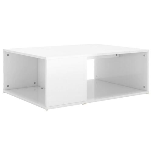 Sofabord 90x67x33 cm konstrueret træ hvid højglans