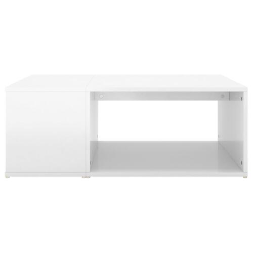 Sofabord 90x67x33 cm konstrueret træ hvid højglans