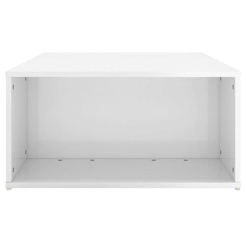 Sofabord 90x67x33 cm konstrueret træ hvid højglans