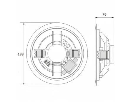 AVTEK CS 606 loftshøjttaler – 2‑vejs, 10 W, hvid/grå billede