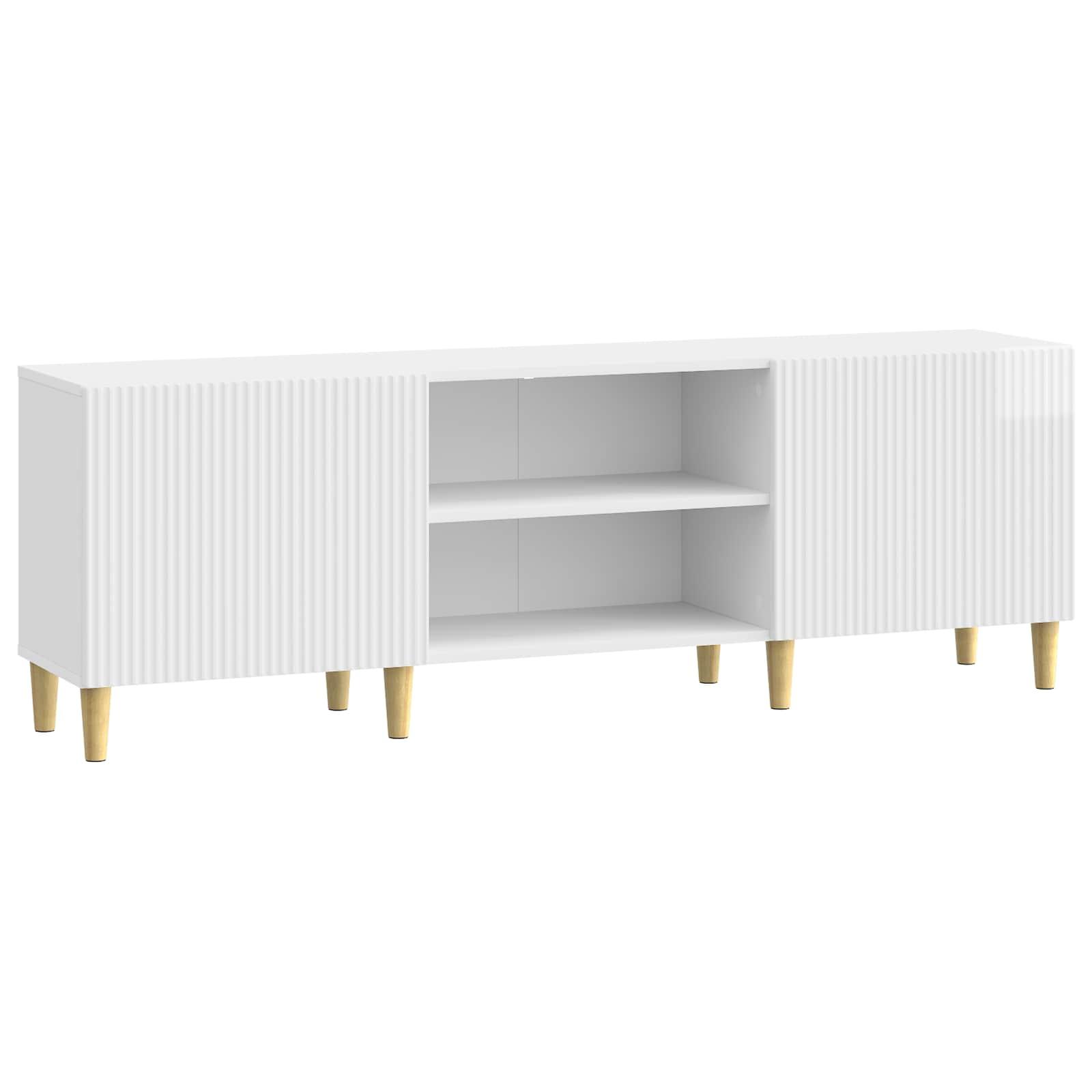 TV-skab Hvid højglans 150 x 31 x 50 cm Konstrueret træ billede