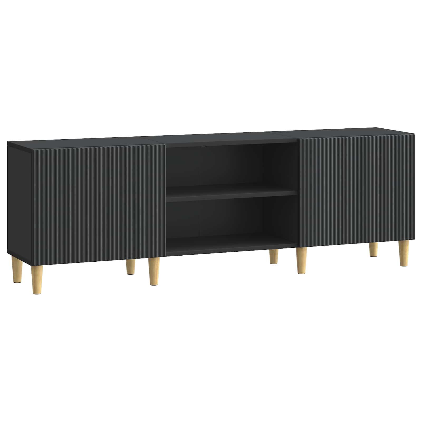 TV-skab Sort 150 x 31 x 50 cm Konstrueret træ billede