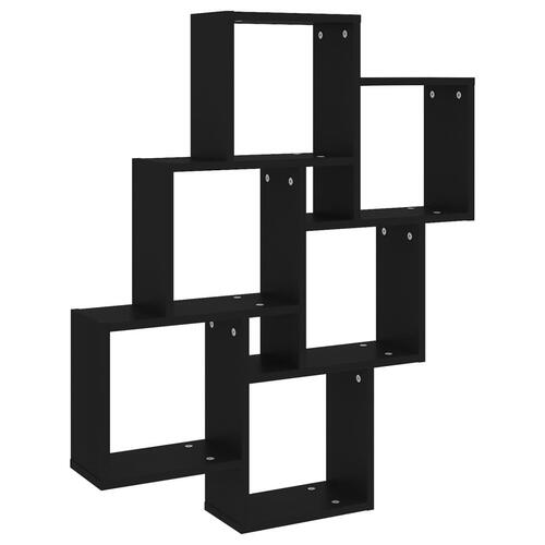 Vægreol 78x15x93 cm konstrueret træ sort