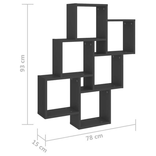 Vægreol 78x15x93 cm konstrueret træ grå