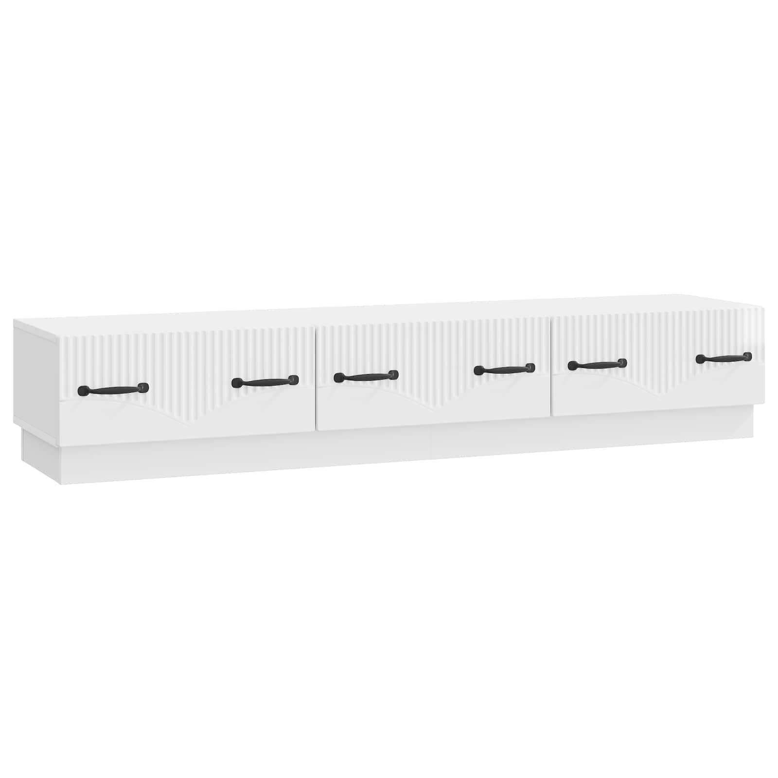 TV-skab Hvid højglans 147 x 34,5 x 27 cm Konstrueret træ billede
