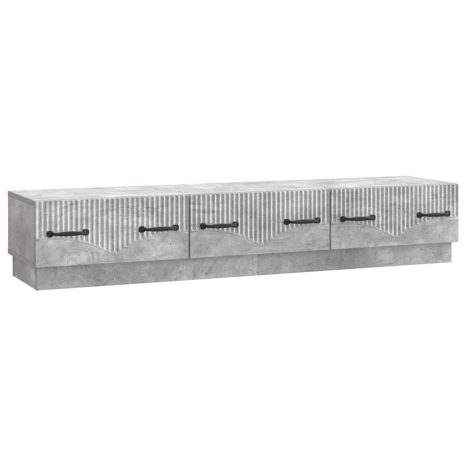 TV-skab med skuffe Betongrå 147 x 34,5 x 27 cm Konstrueret træ billede