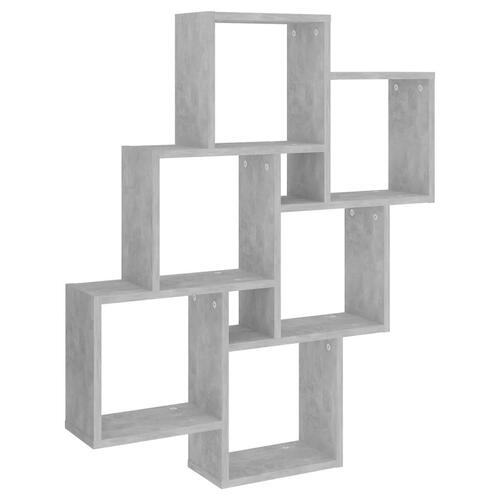 Vægreol 78x15x93 cm konstrueret træ betongrå
