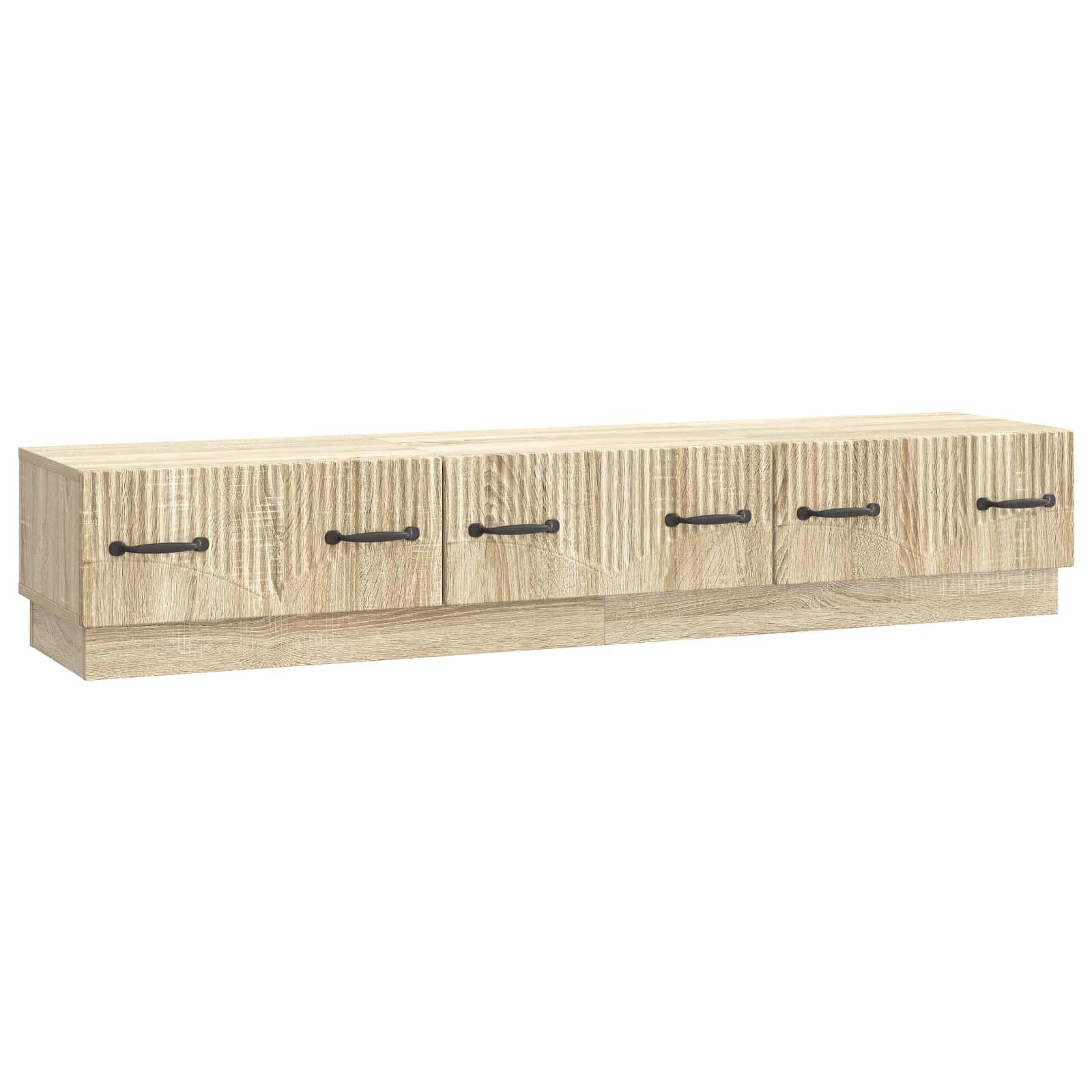 TV-skab med skuffe Sonoma-eg 147 x 34,5 x 27 cm Konstrueret træ billede
