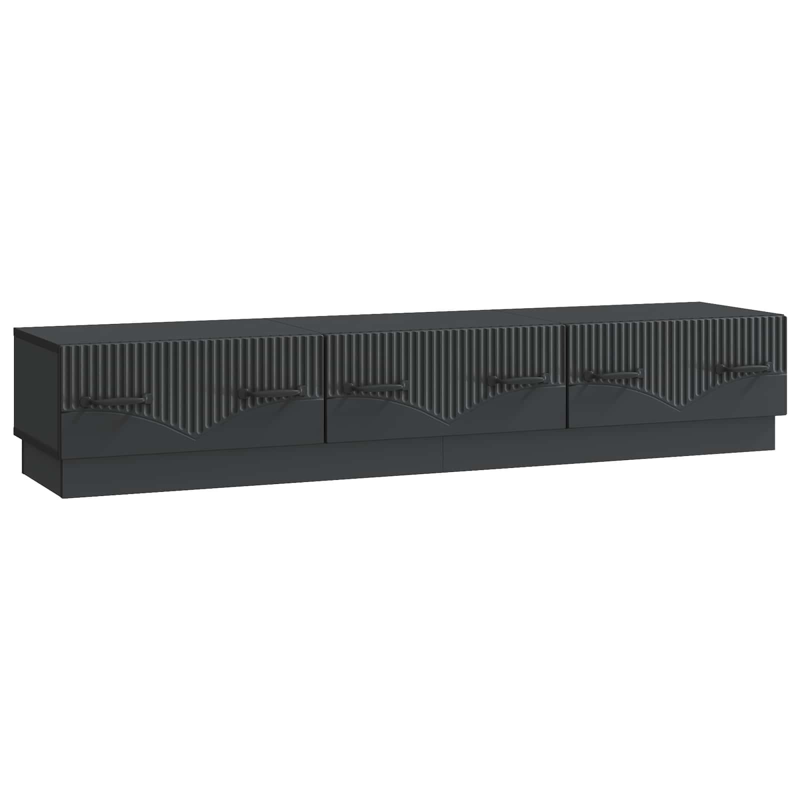 TV-skab med skuffe Sort 147 x 34,5 x 27 cm Konstrueret træ billede