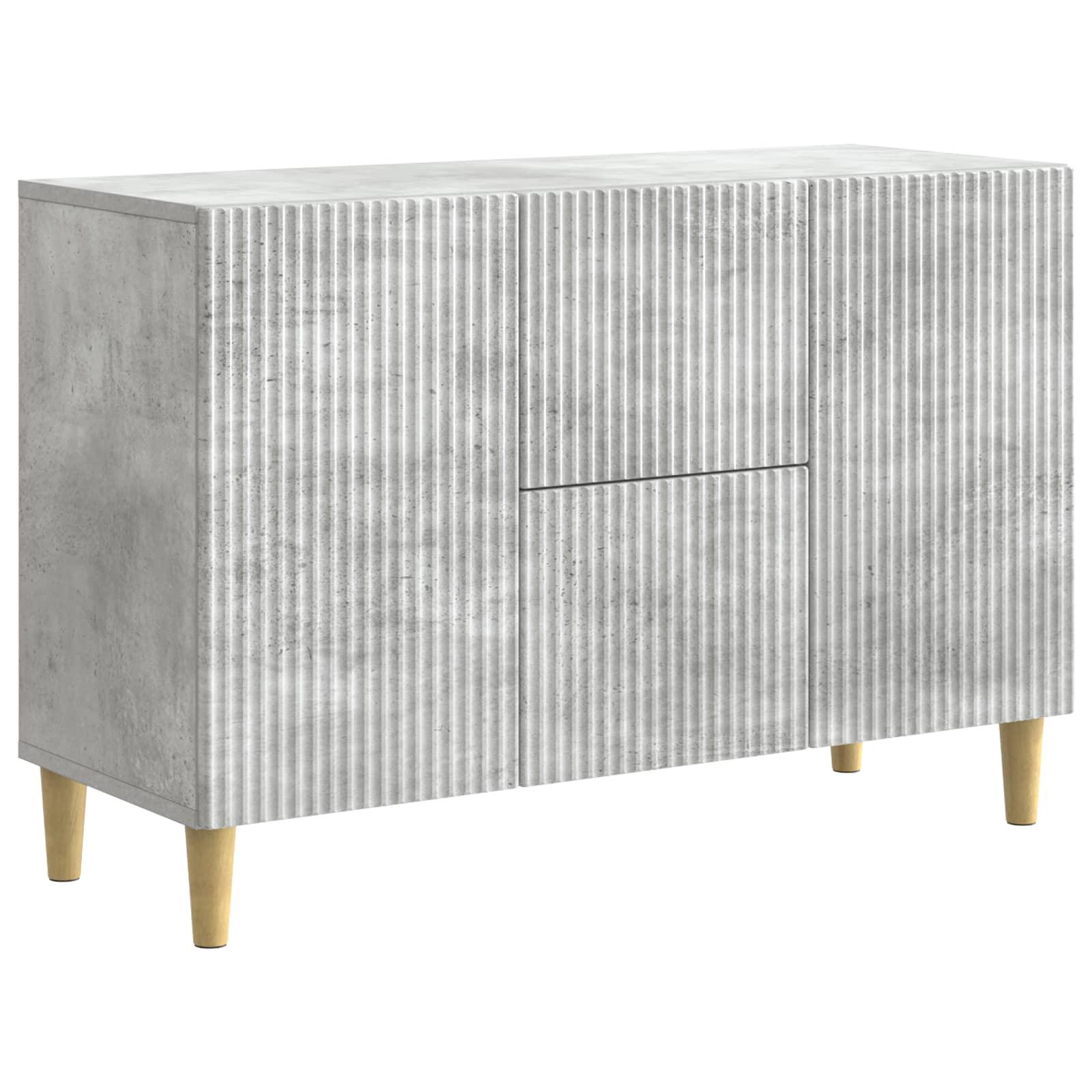 Sidebord med skuffe Betongrå 89 x 34,5 x 60 cm Konstrueret træ billede