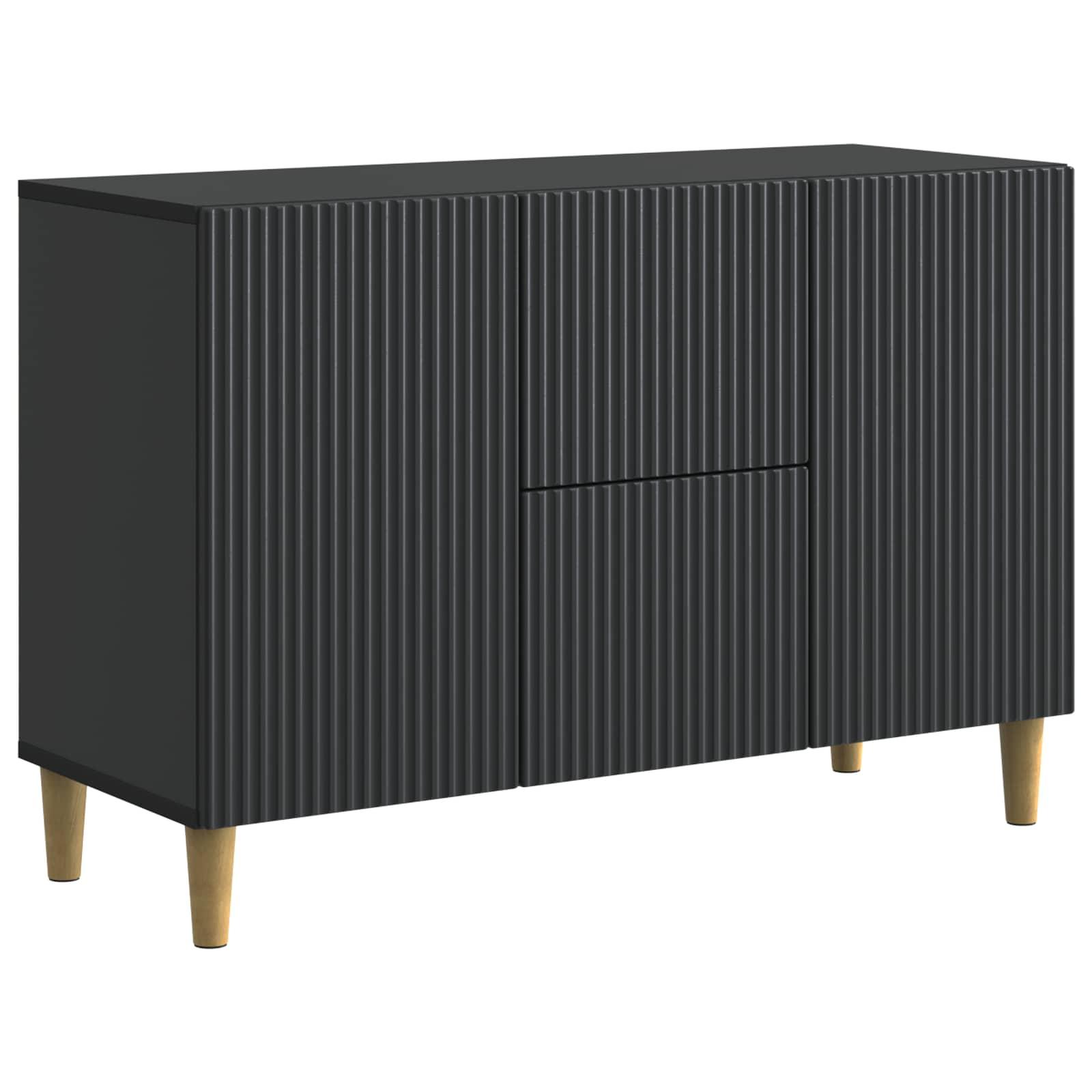 Sidebord med skuffe Sort 89 x 34,5 x 60 cm Konstrueret træ billede