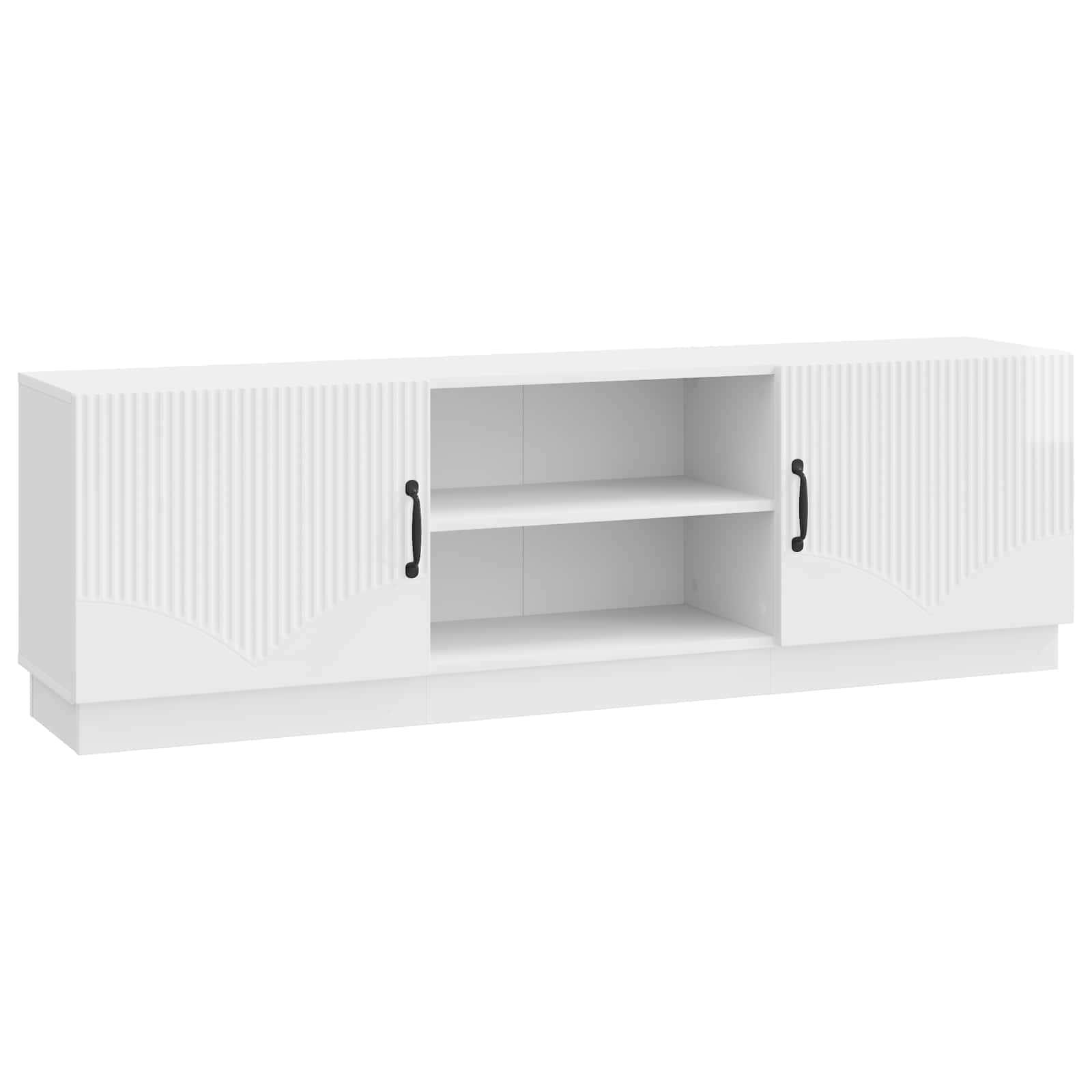 TV-skab Hvid højglans 150 x 31 x 47 cm Konstrueret træ billede