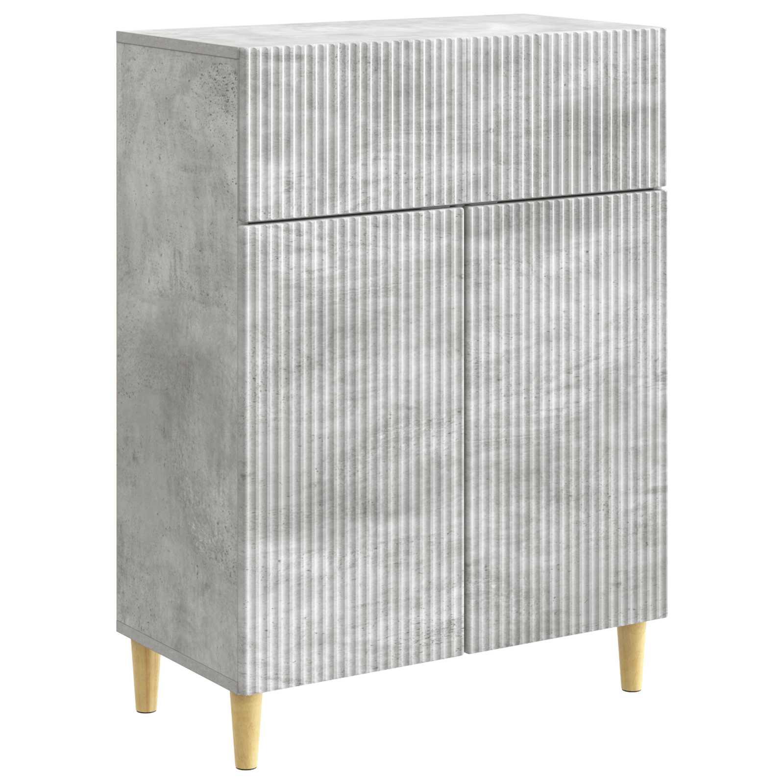 Sidebord med skuffe Betongrå 66 x 34,5 x 90 cm Konstrueret træ billede