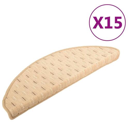 15 stk. trappemåtter 65x25 cm cremefarvet