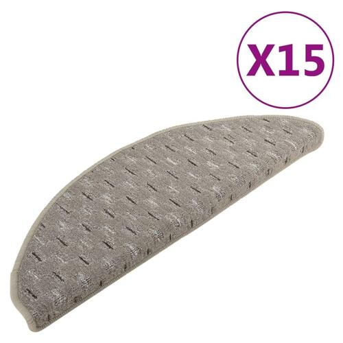 15 stk. trappemåtter 65x21x4 cm grå