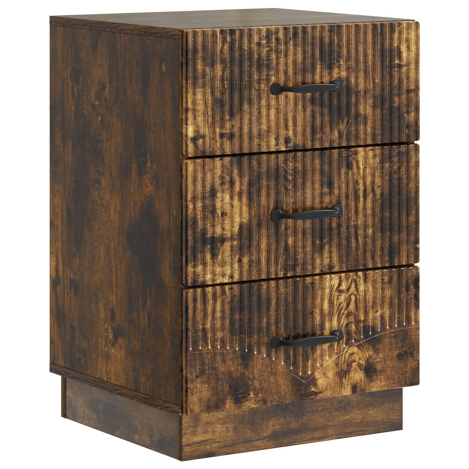 Natskab med skuffe Røget eg 43 x 41 x 63,5 cm Konstrueret træ billede