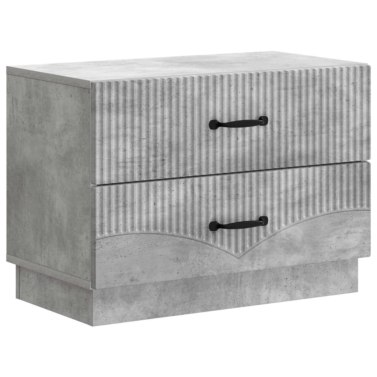 Natskab med skuffe Betongrå 62 x 34,5 x 44,5 cm Konstrueret træ billede