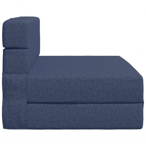 Foldbar sovesofa i stof - blå, 100 × 80 × 60 cm