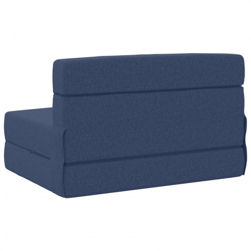 Foldbar sovesofa i stof - blå, 100 × 80 × 60 cm