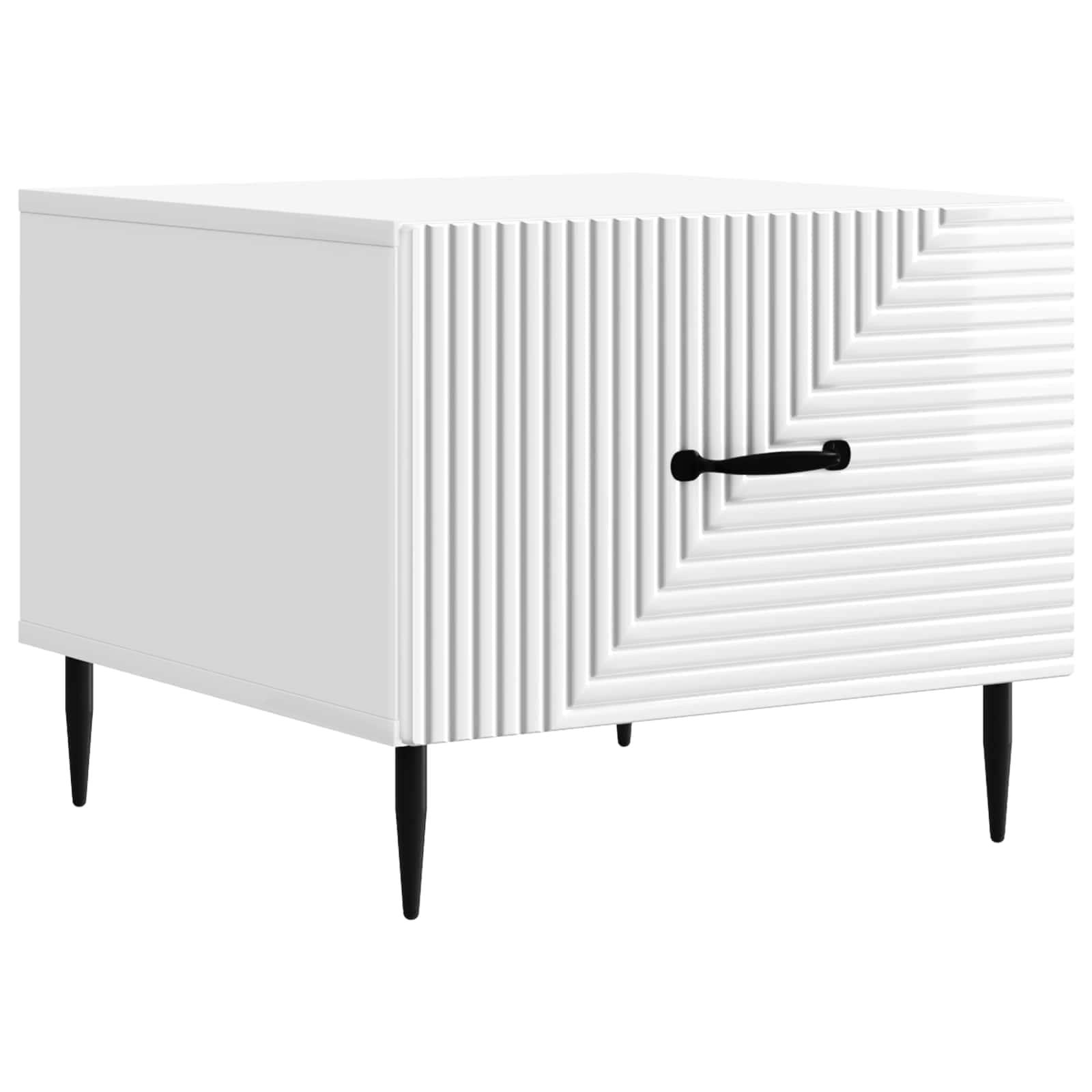 Sofabord Hvid højglans 49 x 50 x 40 cm Konstrueret træ billede