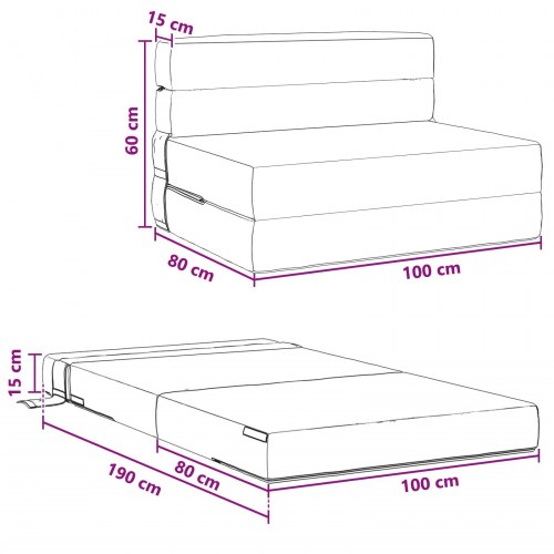 Foldbar sovesofa i stof - mørkegrøn, 100 × 80 × 60 cm