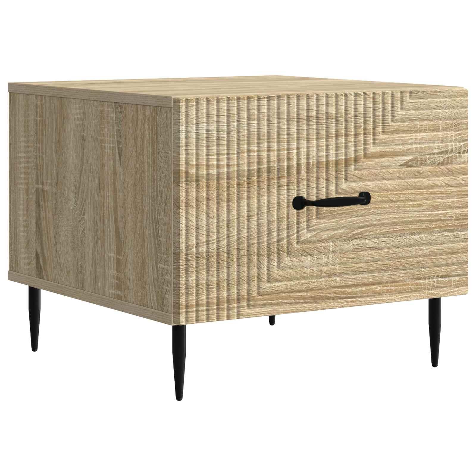 Sofabord med skuffe Sonoma-eg 49 x 50 x 40 cm Konstrueret træ billede