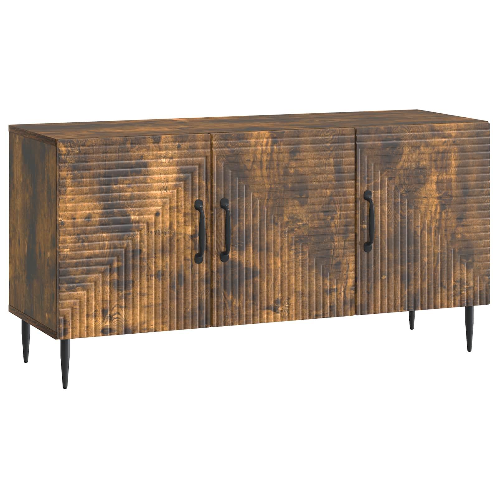 TV-skab Røget eg 99 x 34,5 x 50 cm Konstrueret træ billede