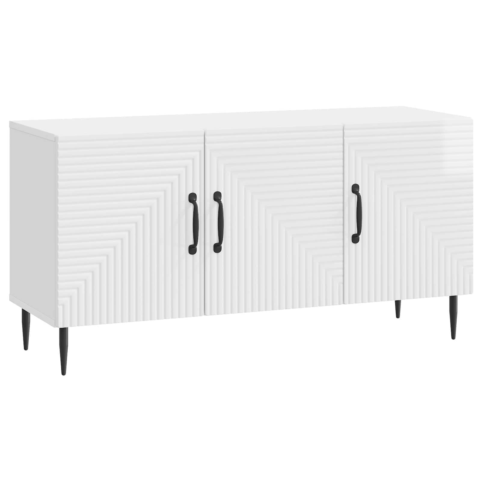 TV-skab Hvid højglans 99 x 34,5 x 50 cm Konstrueret træ billede