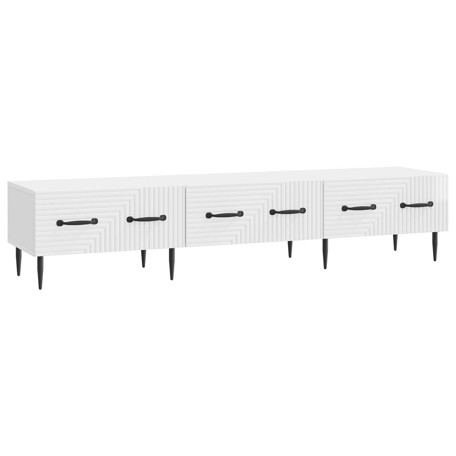 TV-skab Hvid højglans 147 x 34,5 x 30 cm Konstrueret træ billede