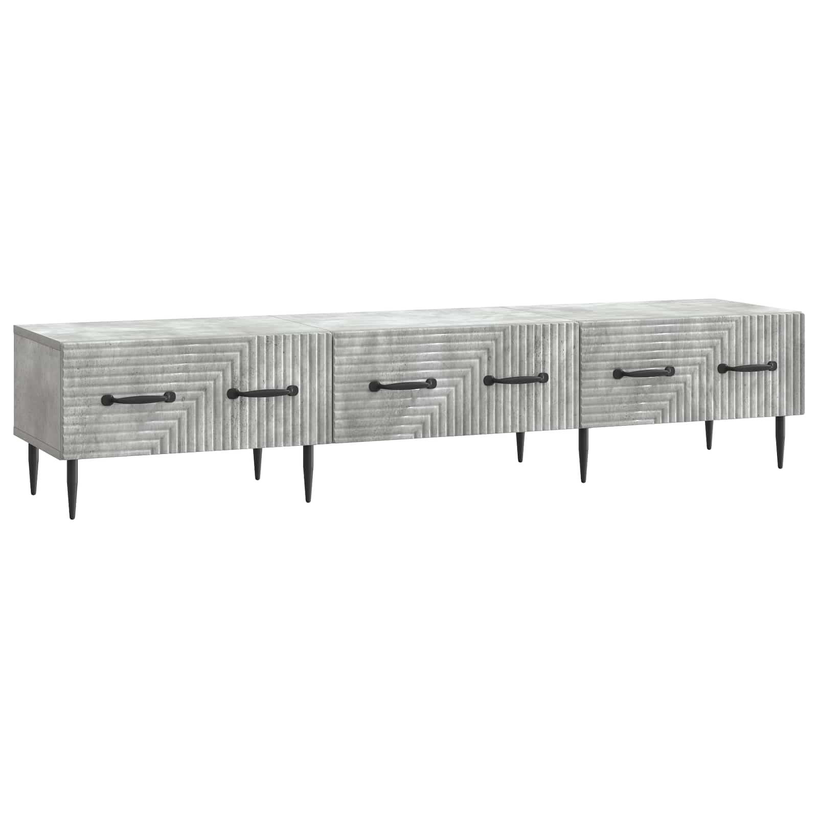 TV-skab med skuffe Betongrå 147 x 34,5 x 30 cm Konstrueret træ billede