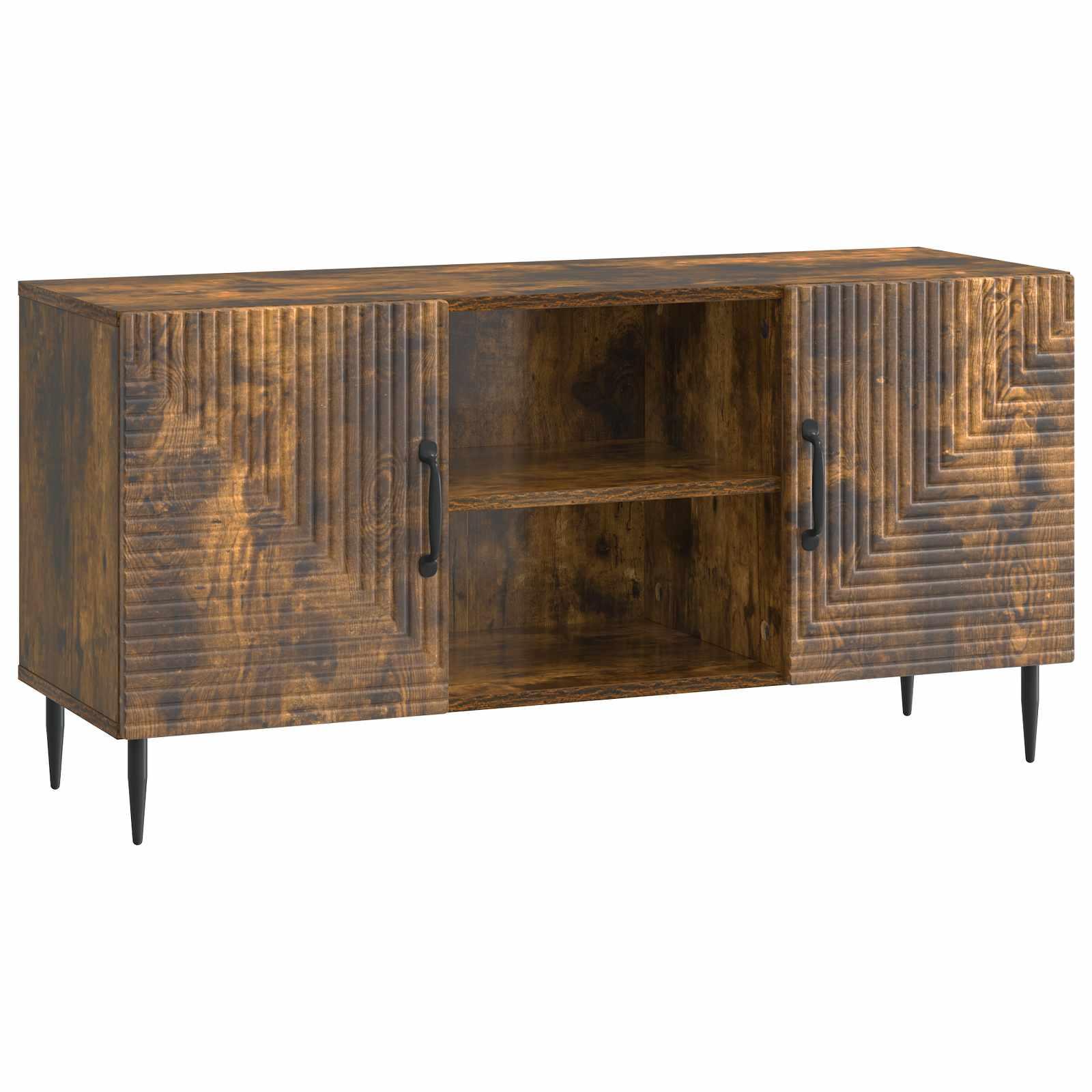 TV-skab Røget eg 102 x 34,5 x 50 cm Konstrueret træ billede
