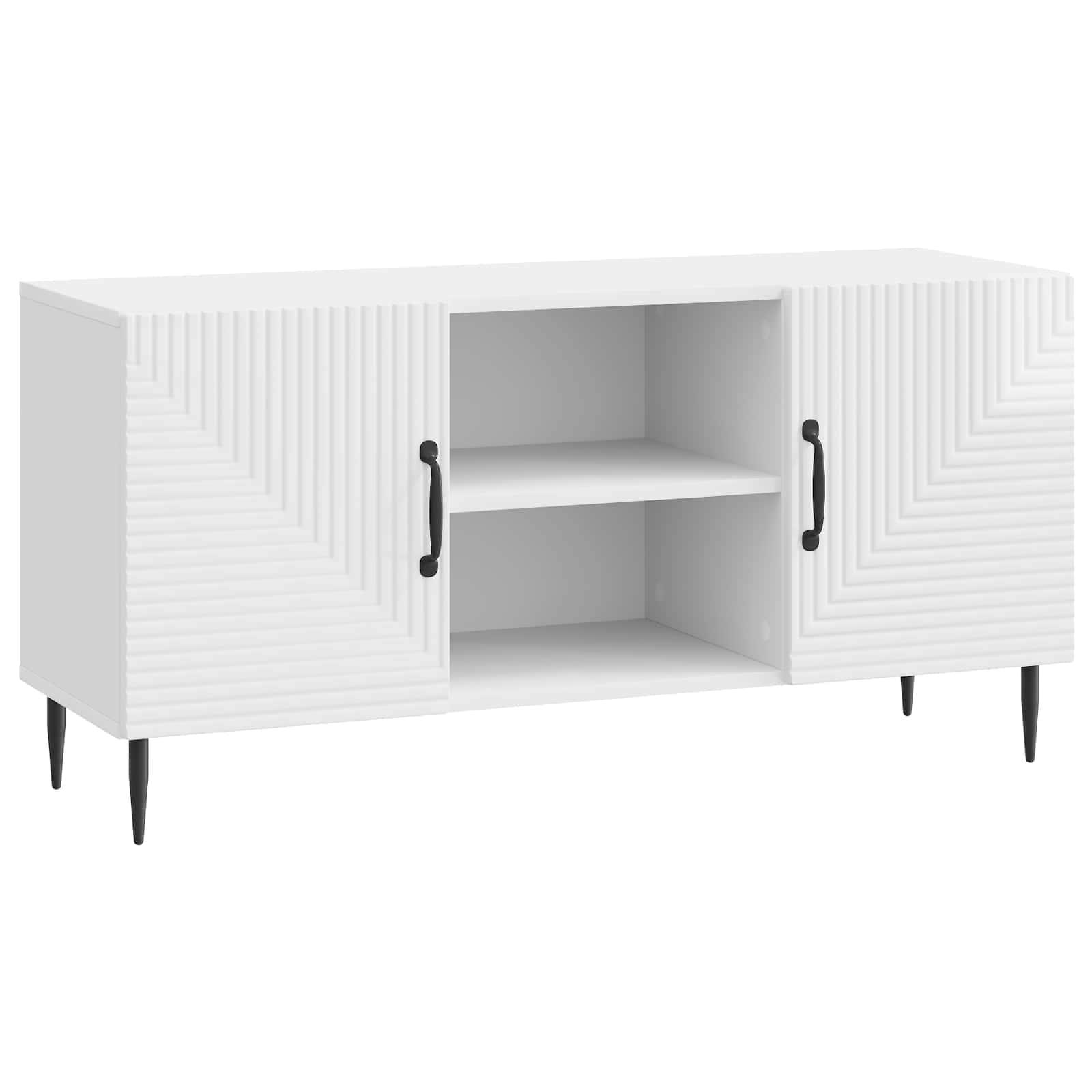 TV-skab Hvid højglans 102 x 34,5 x 50 cm Konstrueret træ billede