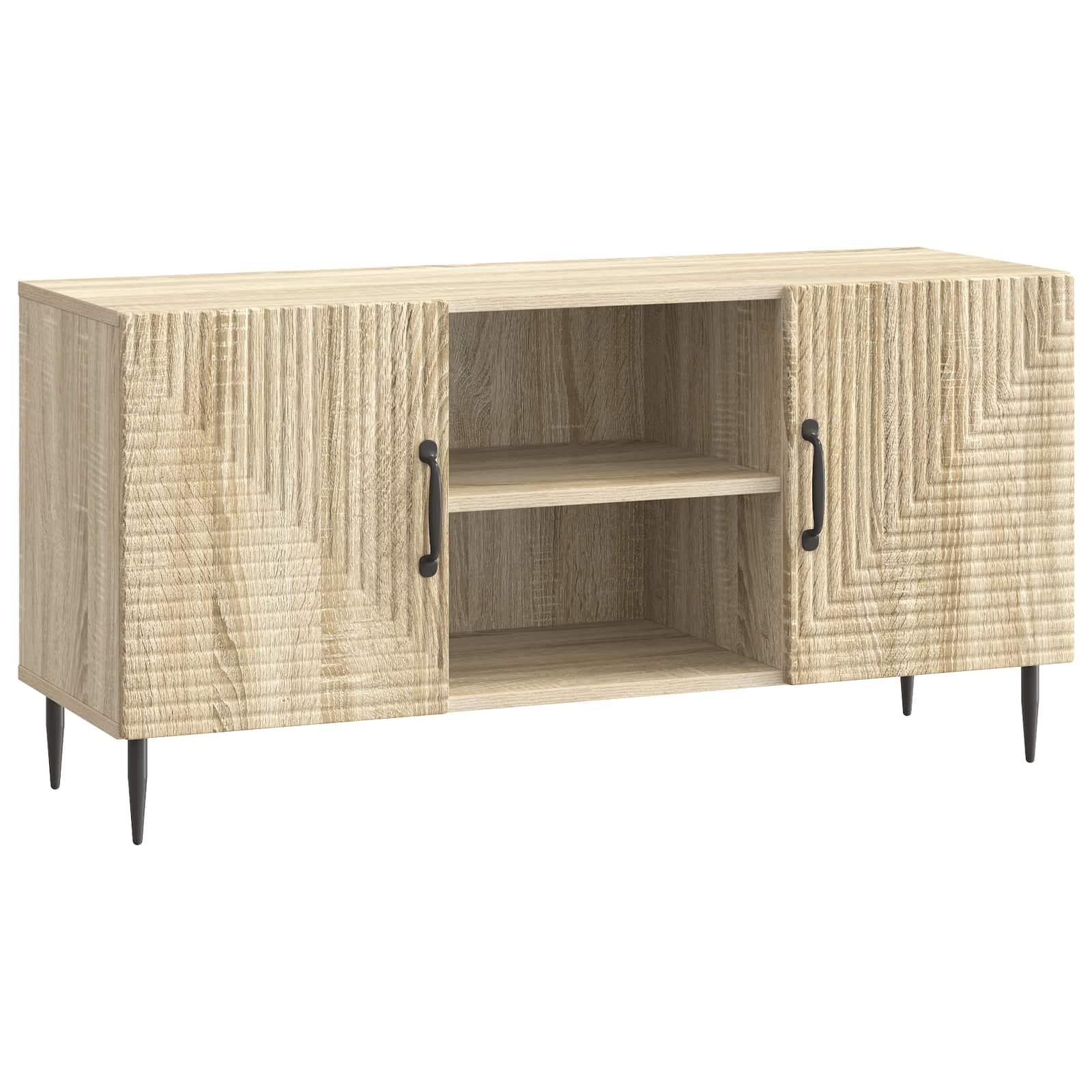TV-bord i sonoma-eg 102 × 34,5 × 50 cm - konstrueret træ billede