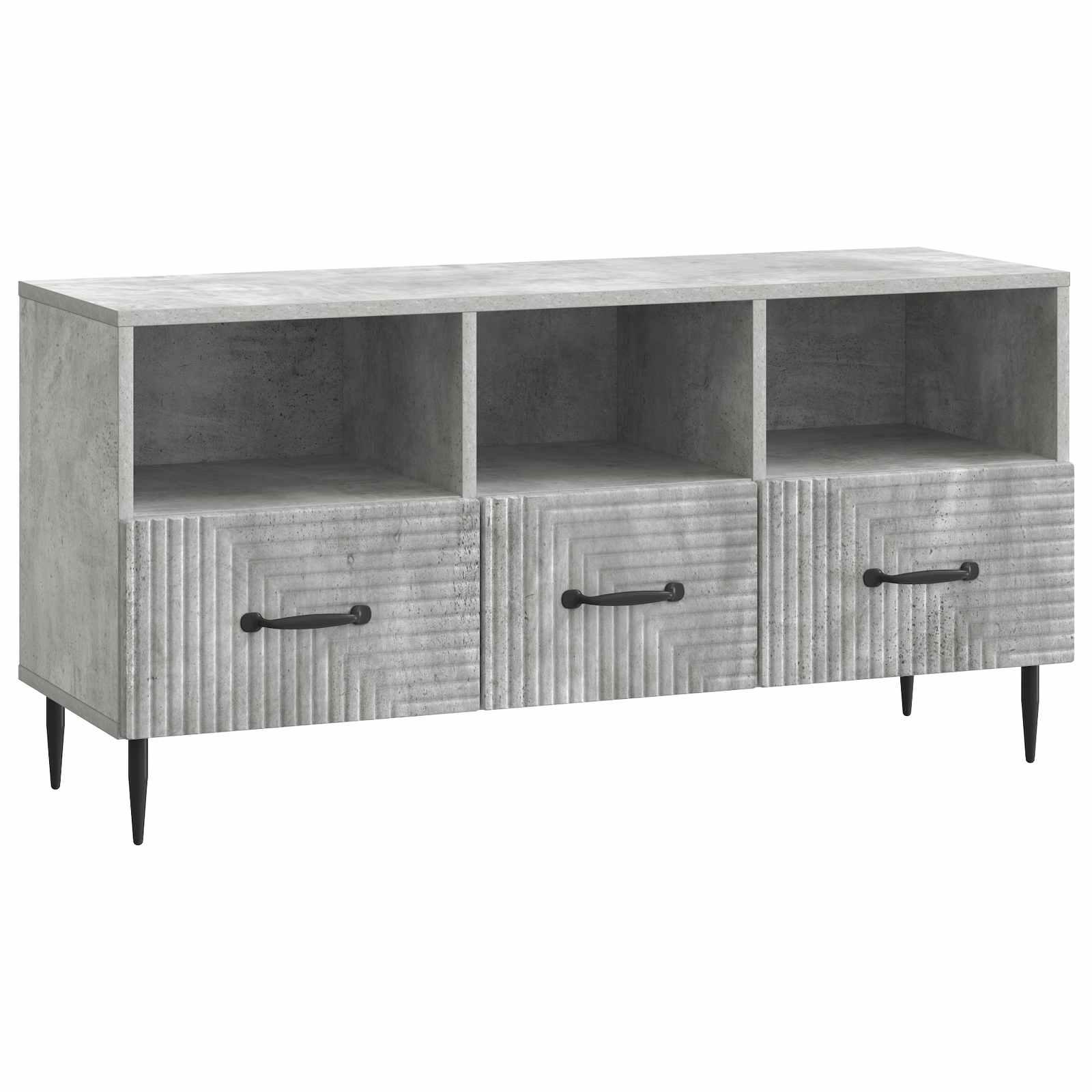 TV-skab med skuffe Betongrå 102 x 34,5 x 50 cm Konstrueret træ billede