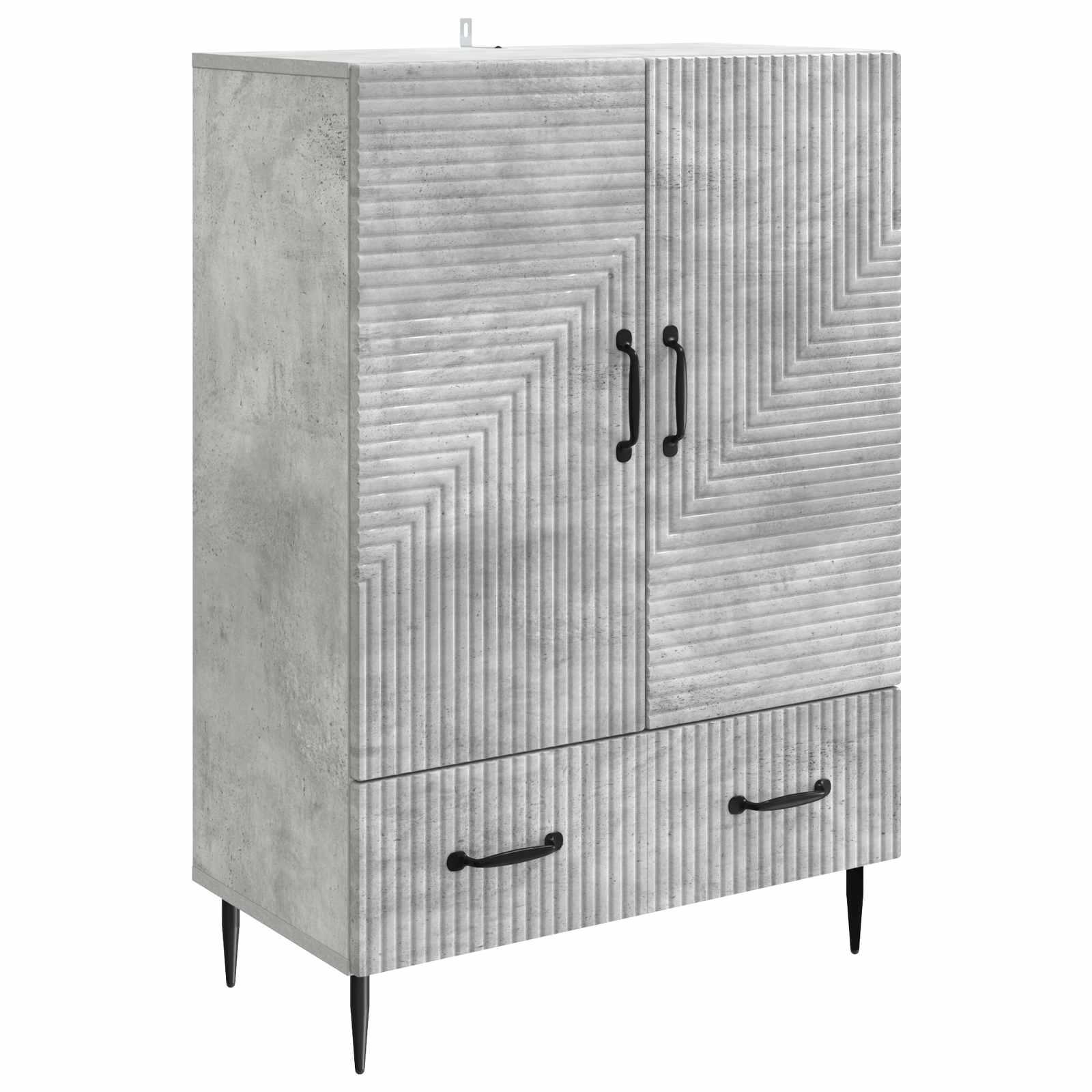 Sidebord med skuffe Betongrå 66 x 34,5 x 95 cm Konstrueret træ billede