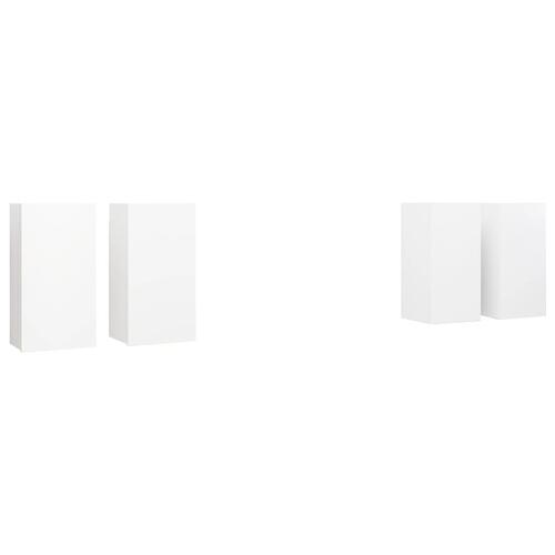 Tv-borde 4 stk. 30,5x30x60 cm konstrueret træ hvid