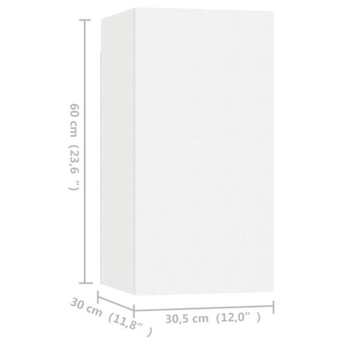 Tv-borde 4 stk. 30,5x30x60 cm konstrueret træ hvid