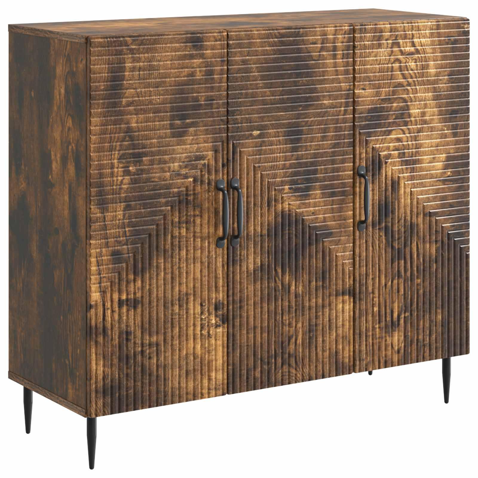 Sidebord Røget eg 89 x 34,5 x 80 cm Konstrueret træ billede