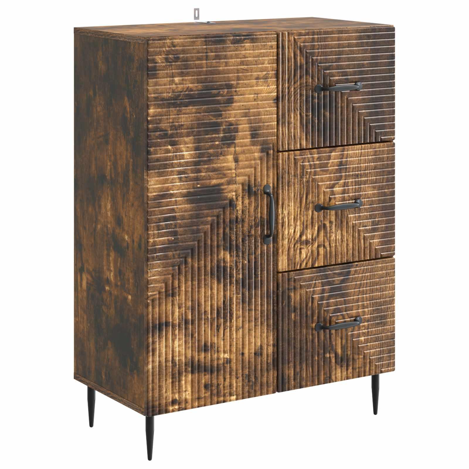 Sidebord Røget eg 66 x 34,5 x 89,5 cm Konstrueret træ billede