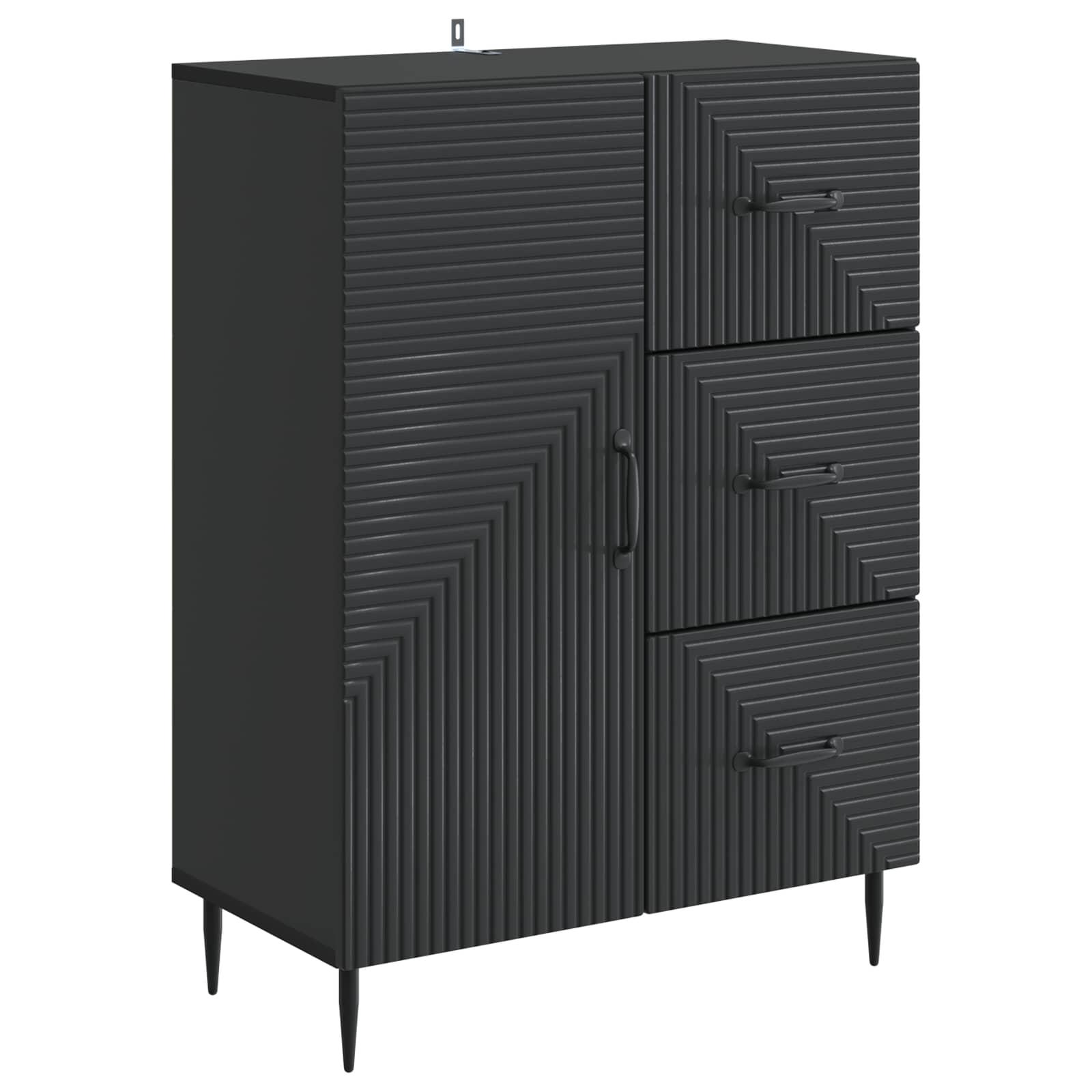 Sidebord med skuffe Sort 66 x 34,5 x 89,5 cm Konstrueret træ billede