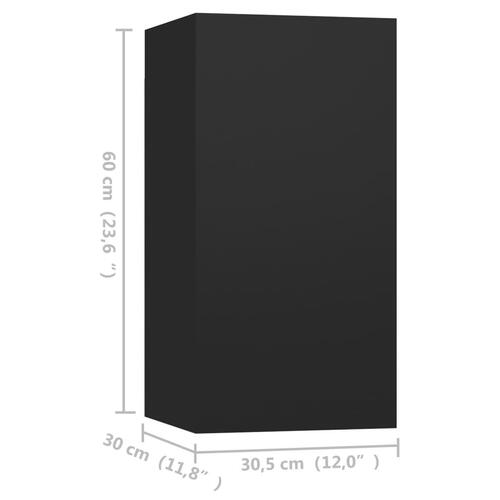 Tv-skabe 4 stk. 30,5x30x60 cm konstrueret træ sort