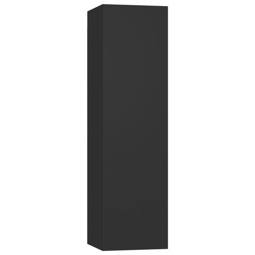 Tv-borde 4 stk. 30,5x30x110 cm konstrueret træ sort
